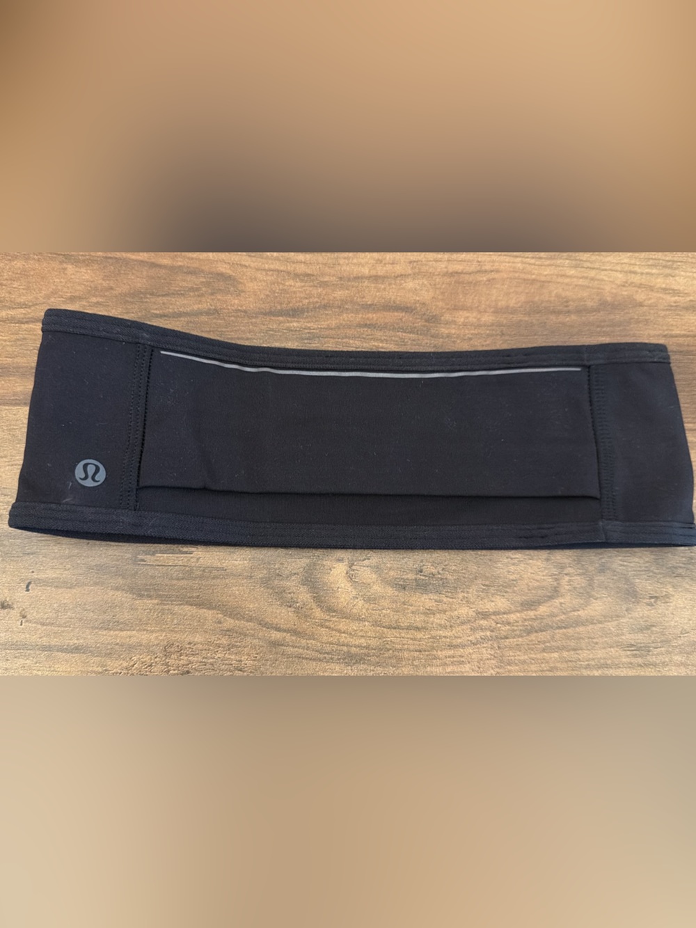 Lululemon Black Headband w/ Ponytail Slit, L/XL